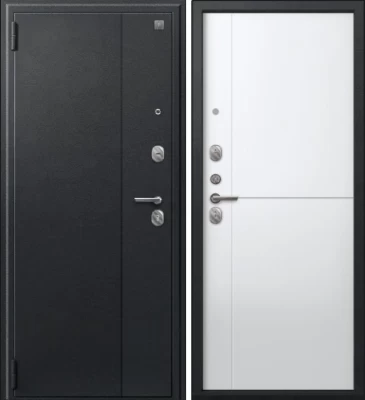 Дверь A-05 черный сатин - кашемир белый