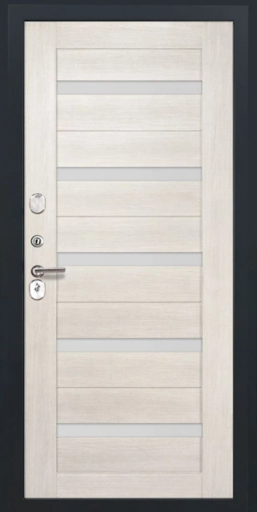 Входная дверь ДвериПРО Модель Л-49 СБ-1 (ст. белое, 16мм, Беленый дуб) DPRO222604 внутренняя сторона