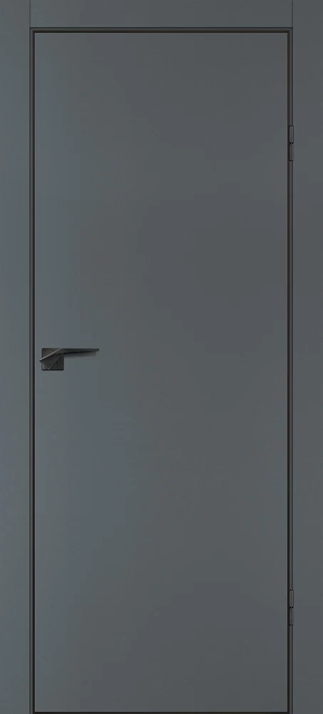 Фото Межкомнатная дверь P-1 кромка ABS черная c 4-х ст. Графит матовый