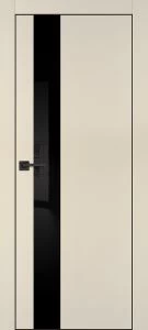 Межкомнатная дверь PX-10 черная кромка с 4-х ст. Бежевый матовый
