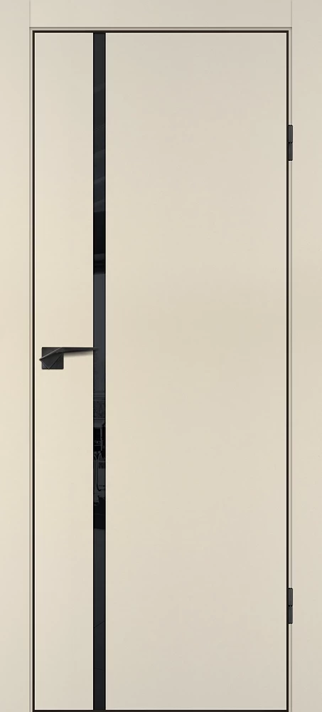 Фото Межкомнатная дверь P-22  кромка ABS черная c 4-х ст. Бежевый матовый