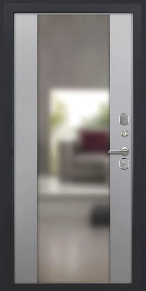 Входная дверь ДвериПРО Аура Алиса (16мм, ПВХ Софт грей, зеркало) DPRO227550 внутренняя сторона