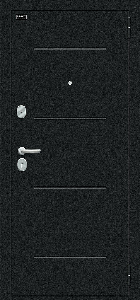 Фото Входная дверь Лайн Букле черное/Wenge Veralinga BR4636 внешняя сторона