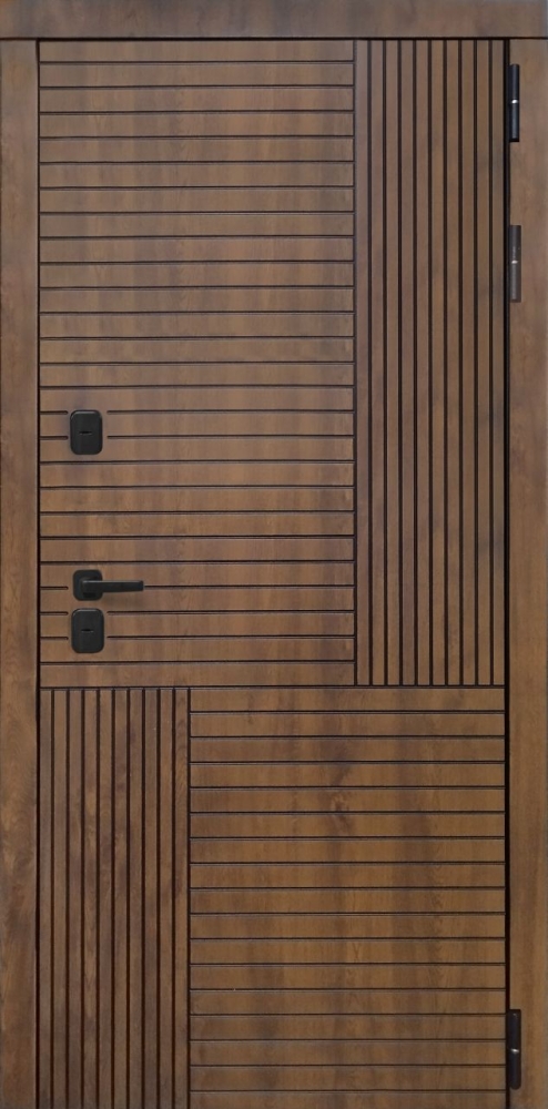 Входная дверь ДвериПРО Авеста Алиса (16мм, ПВХ софт грей, зеркало) DPRO195342 внешняя сторона