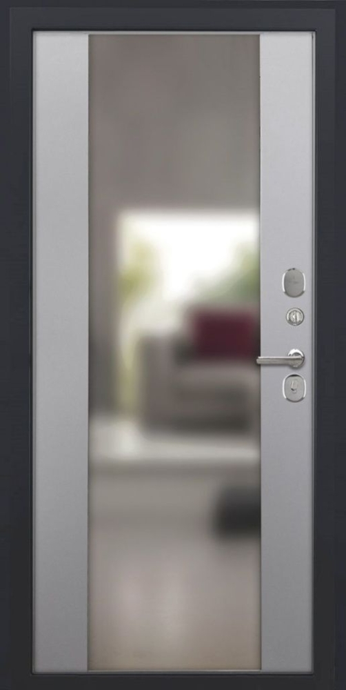 Входная дверь ДвериПРО Авеста Алиса (16мм, ПВХ софт грей, зеркало) DPRO195342 внутренняя сторона