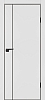 Межкомнатная дверь P-21  черный молдинг PET,  кромка ABS черная c 4-х ст. Белый матовый