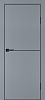 Межкомнатная дверь P-19  черный молдинг PET,  кромка ABS черная c 4-х ст. Серый матовый